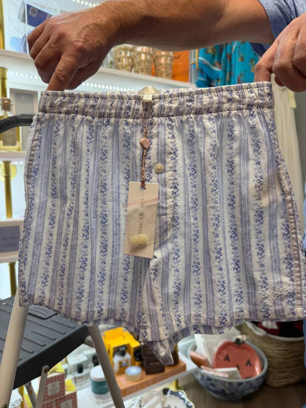 NEW LOVESHACKFANCY men's chase boxer in denim sky